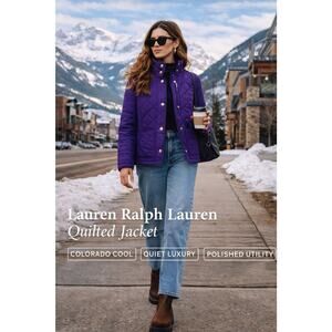 Ralph Lauren LRL Jacket Purple Diamond Quilted Preppy Effortless Outdoor Sz M
